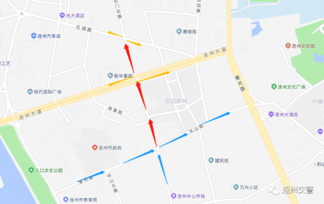 （東門(mén)中路單行線示意圖）